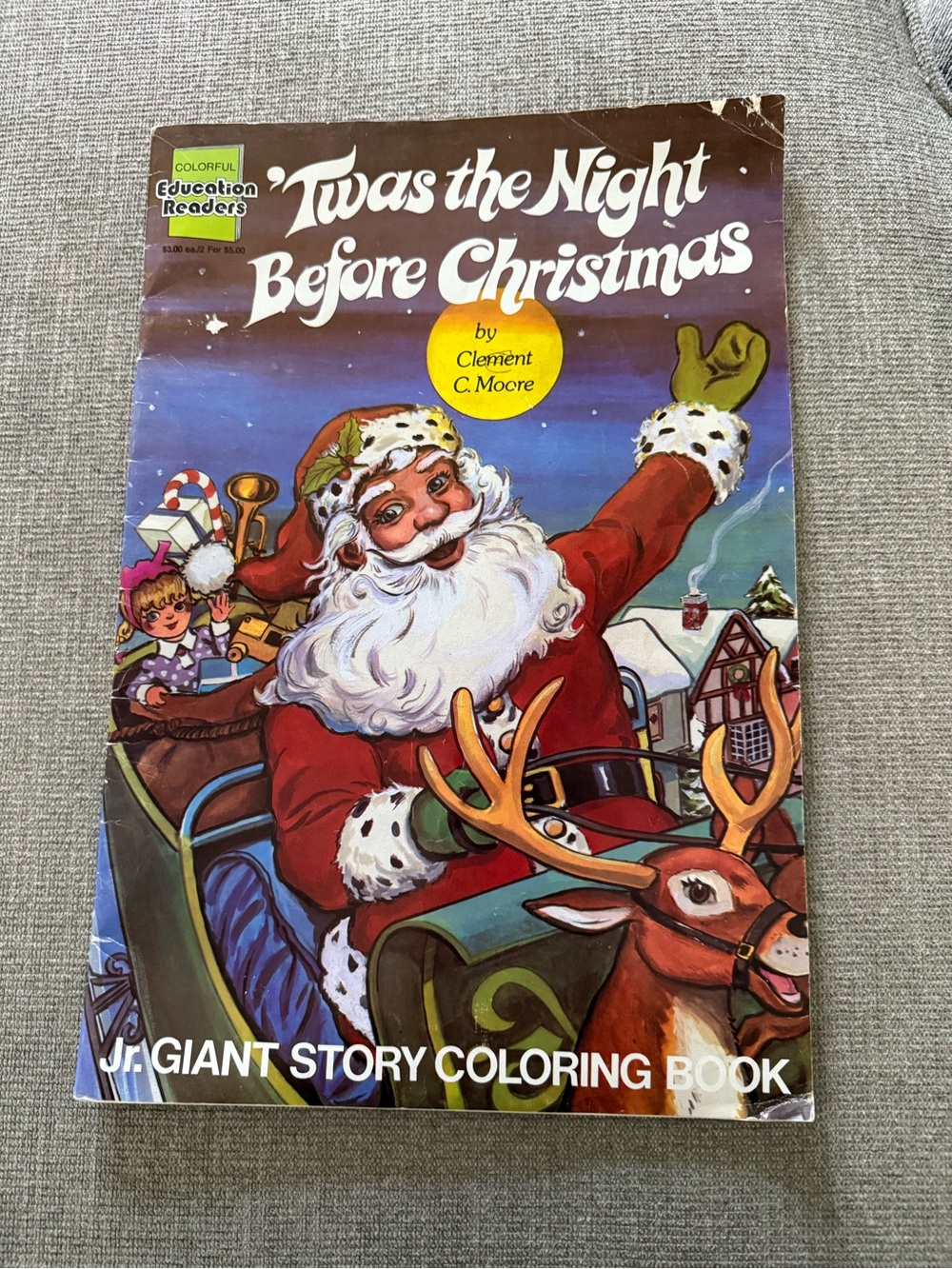 Vintage ‘Twas the Night Before Christmas Giant Story Coloring Book 1989 RARE